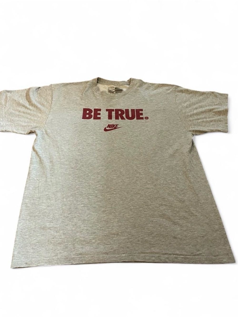 Men’s Vintage Y2K Nike Grey “Be True” Red Writing Size L